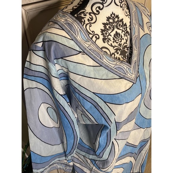 Womens Gretchen Scott blue geometric tunic small - Picture 3 of 10